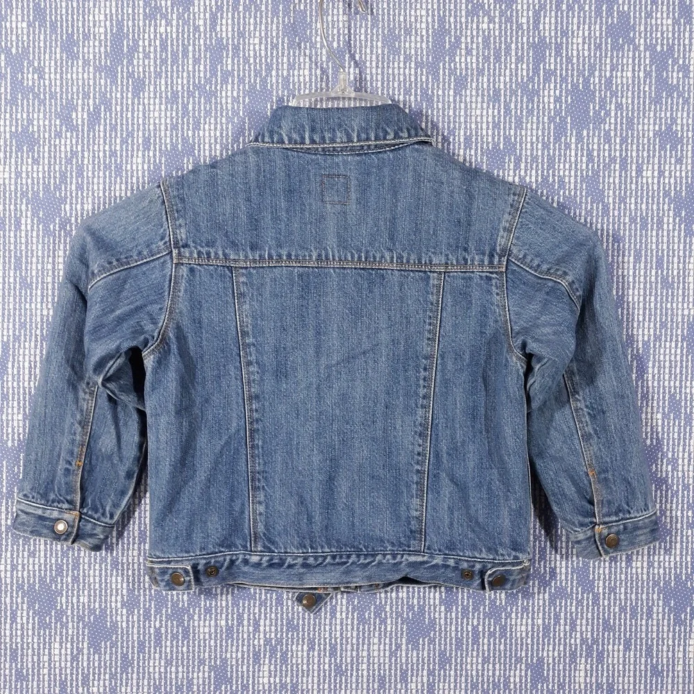 GAP Denim Jacket Snowflake Knitted‎ Liner Kids Size Toddler 5 Years Blue